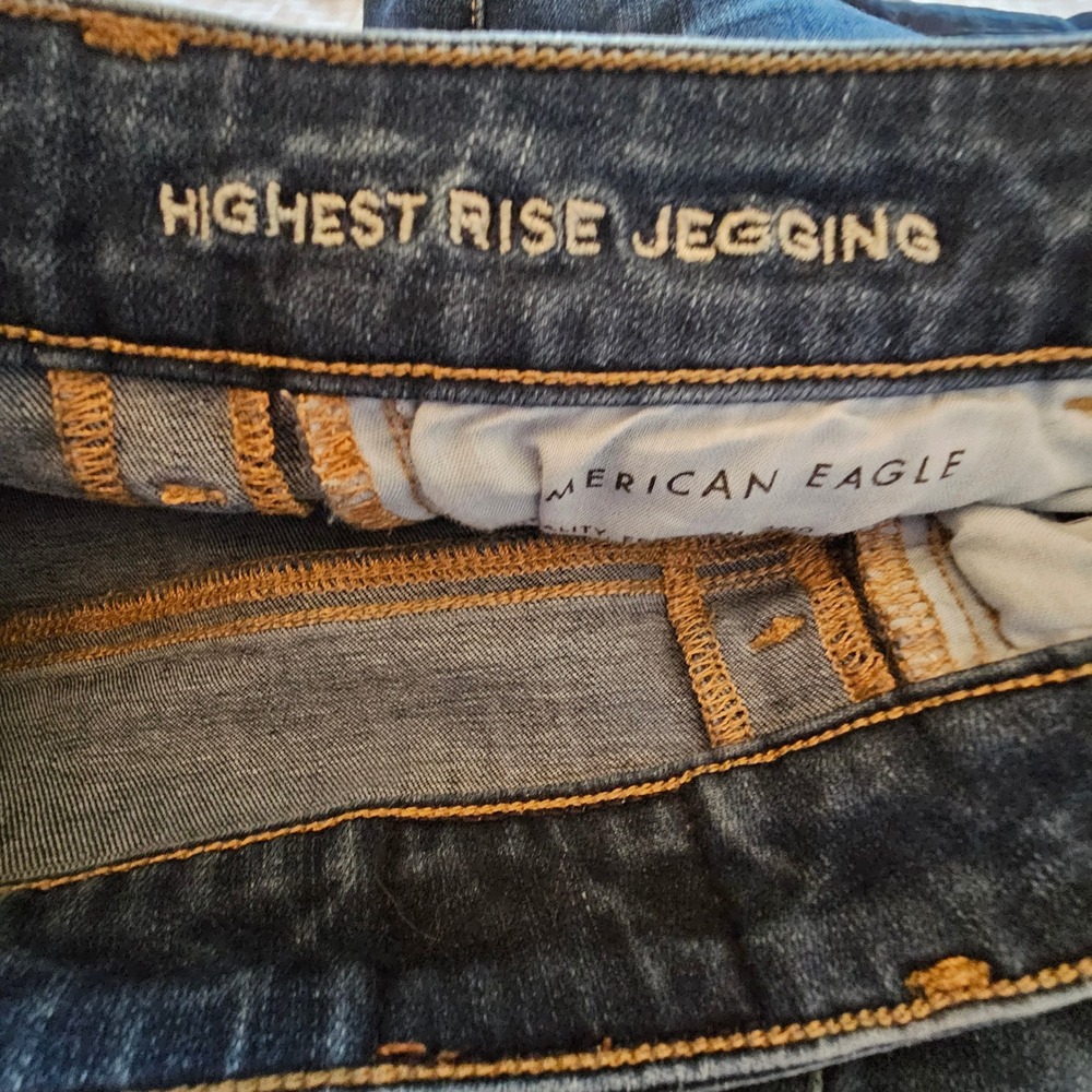 American‎ Eagle Highest Rise Jegging Womens 6 Dark Wash 360 Next Level Stretch - Picture 4 of 8